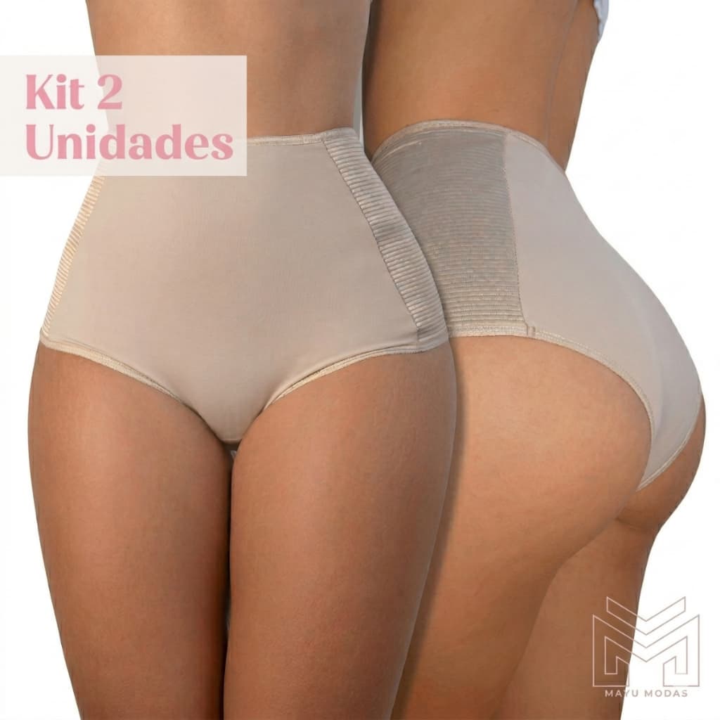 Kit 2 Calcinha Modeladora 36 ao 54 Parto Pós Cirúrgica Cinta Compressora Redutora de Medidas