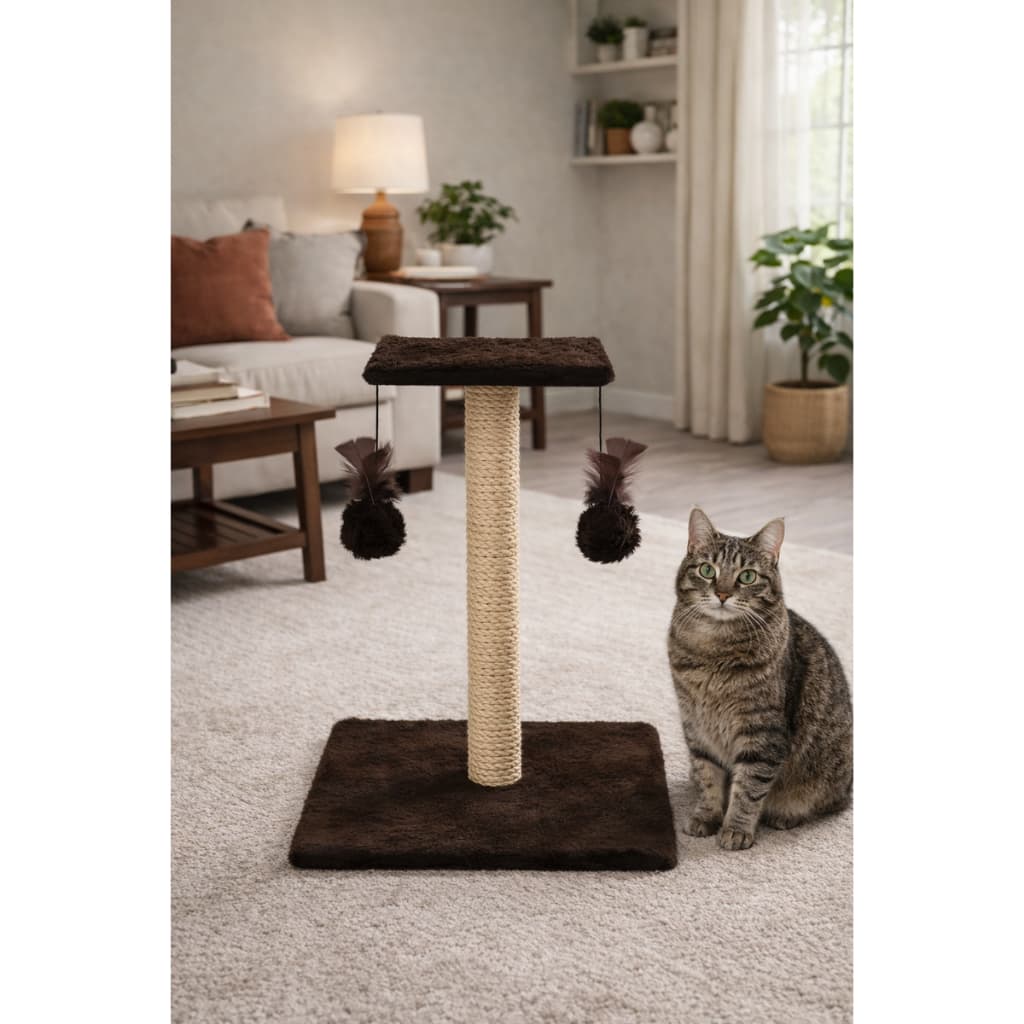 Arranhador Gatos Poste Divertido Interativo Brinquedo Duplo Exclusivo com bolinhas de guizo