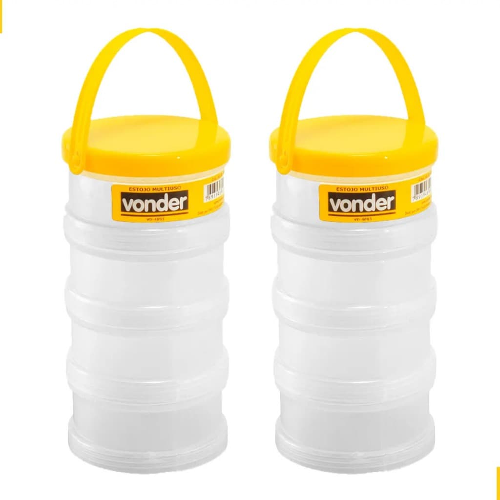 Kit 2 Pote Organizador Multiuso Vonder Estojo Parafuso Bucha  clip-icon  Kit 2 Pote Organizador Multiuso Vonder Estojo P