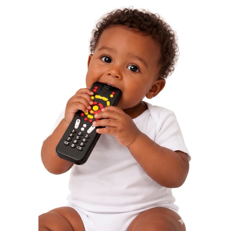 Mordedor Bebê Controle Remoto Silicone Antiestresse Dentição Massageador Gengiva Seguro BPA Free Infantil