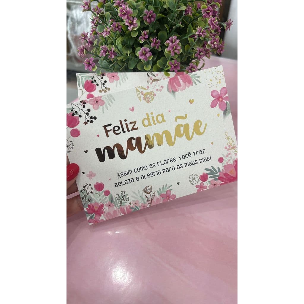Cartão Dia das Mães Premium - Hotstamping Dourado - Pronta Entrega