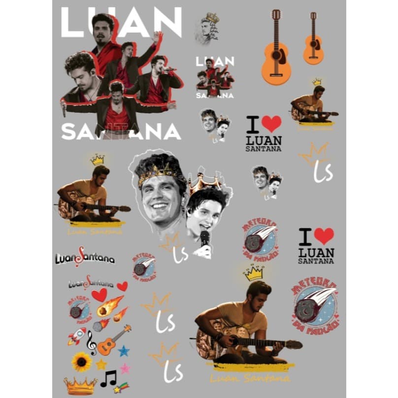 Adesivo DTF Luan Santana Registro Histórico Termocolante Calça Jaqueta Camisa Pronto para Estampar