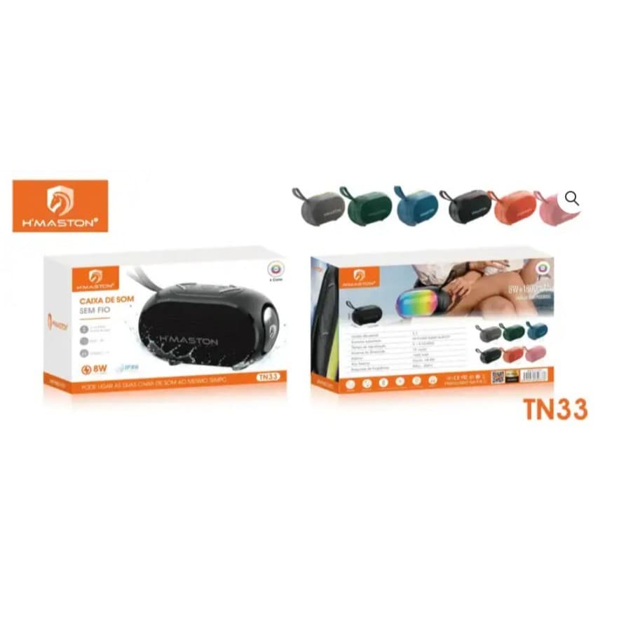 H'Maston TN33 Caixa de Som Portátil Bluetooth