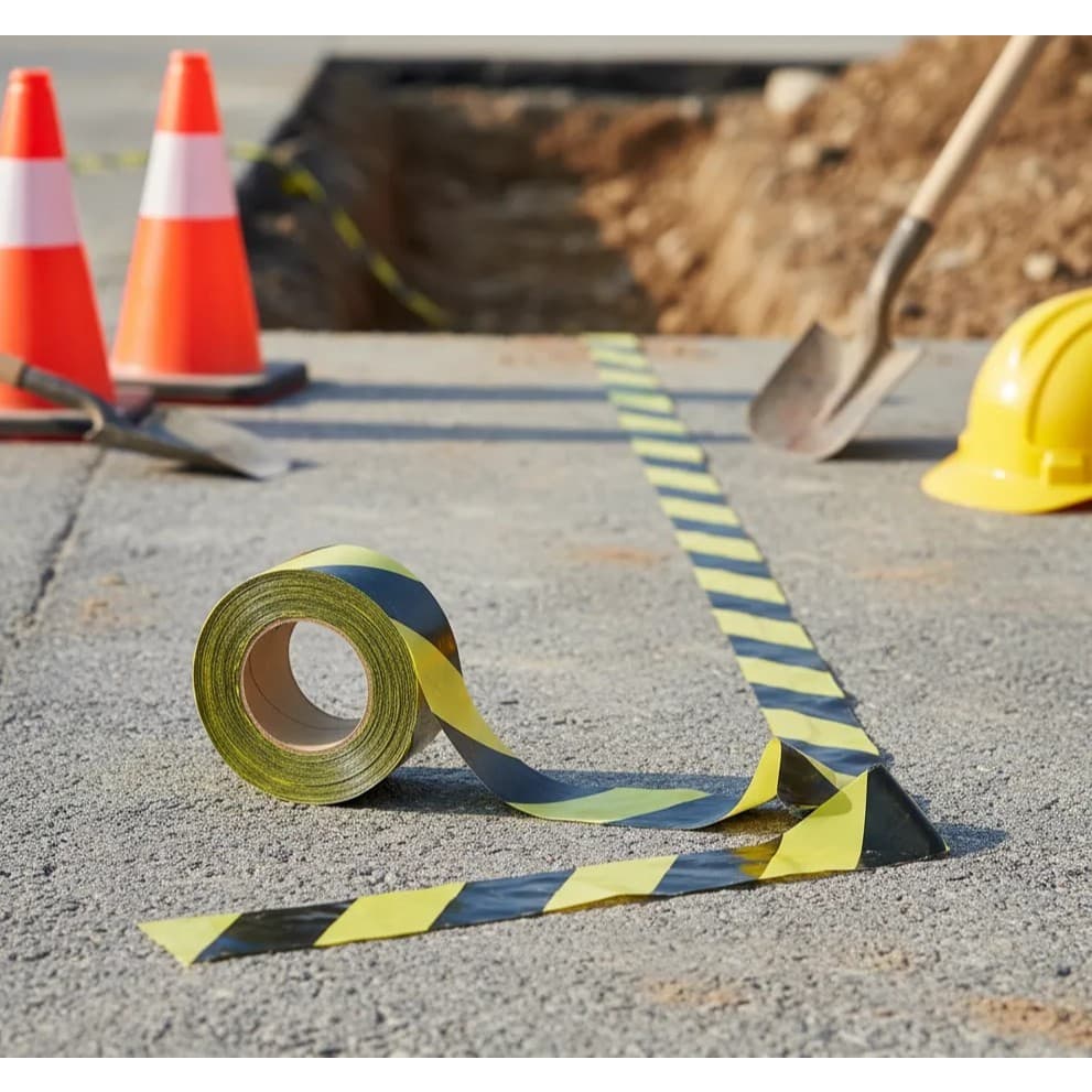 Fita Isolamento Zebrada Preta Amarela 70mm x 200m Organização Sinalização Preventiva demarcadora
