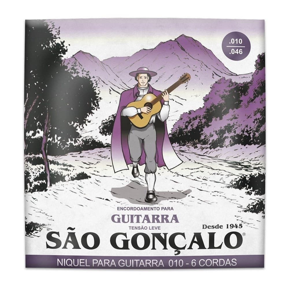 Encordoamento São Gonçalo Tensão Leve 010 para Guitarra