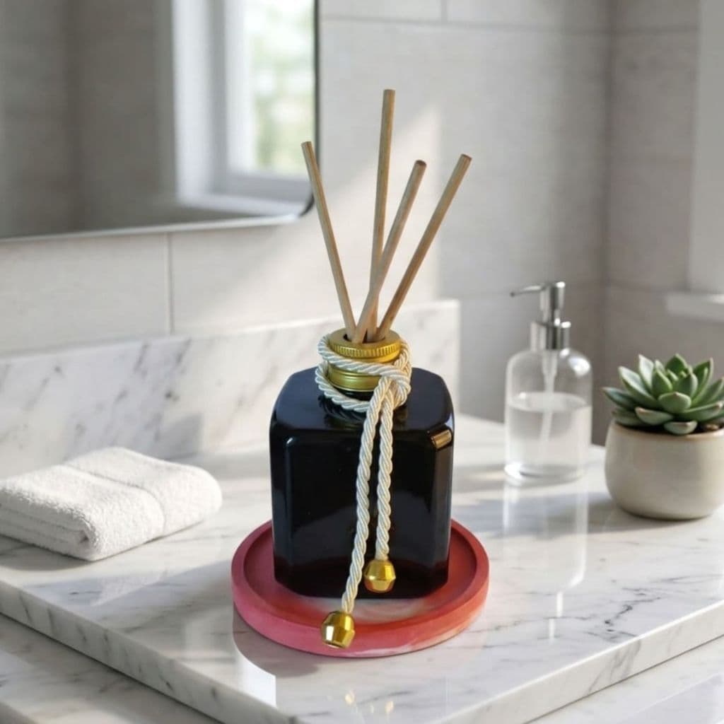 KIt Aromatizado de Ambiente com Bandeja de Gesso Marmorizada