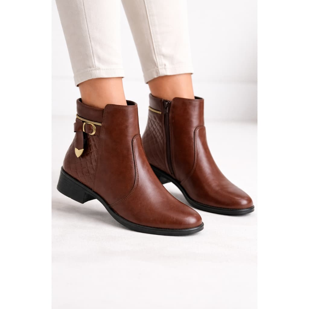 Bota Feminina Zíper Conforto Cano Baixo Saltinho Botinha pro Frio Coturno Cano Curto Medio Rodeio Festa Junina Promoçao