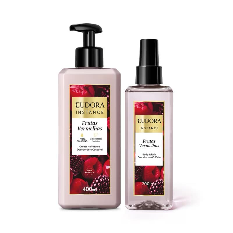 Kit Instance Frutas Vermelhas Body Splash Desodorante 200ml + Loção Hidratante Corporal 400ml Eudora