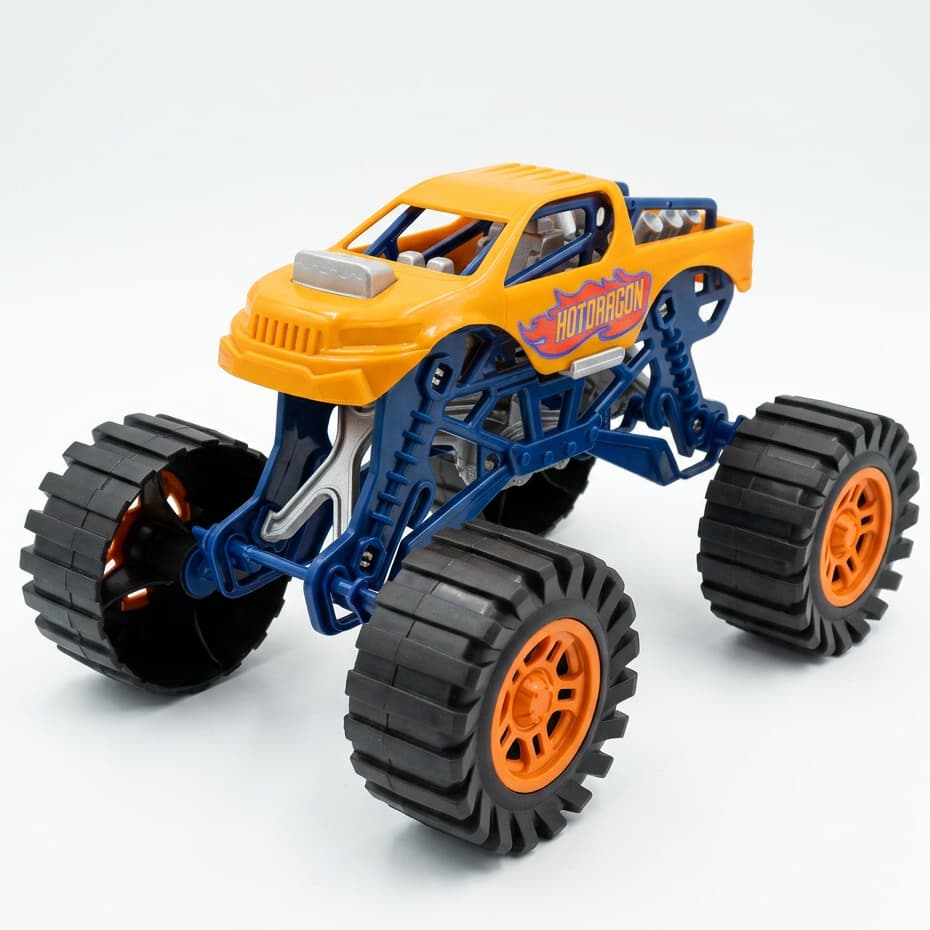 Carrinho Hot Dragon Carro Monster Hot Wheels | Suspensão Articulada | Carroceria Reclinável | QUEEN SHOP