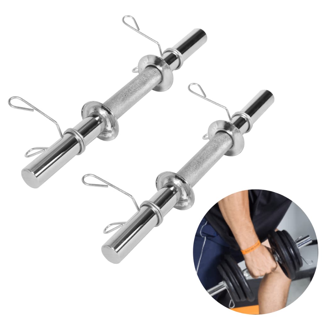 Halter Barra Maciça 40cm Cromada Com Presilha Para Treino De Musculação E Academia
