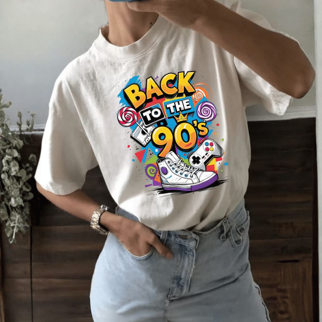 Camiseta Feminina Anos 80-90 Festas Retro Dia a dia Casual Confortavel Tendencia 100% Algodão