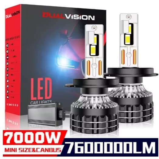 Dualvision K5C H7 H4 H11 Faróis LED 7000W 7600000LM Canbus H1 H8 H9 9005 HB3 9006 HB4 9012 HIR2 7545 CSP Farol