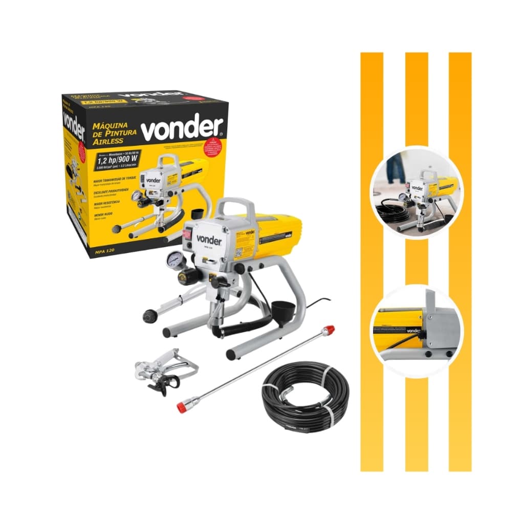 Máquina De Pintura Airless 1,2 Hp Potência de 900W MPA 120 Vonder