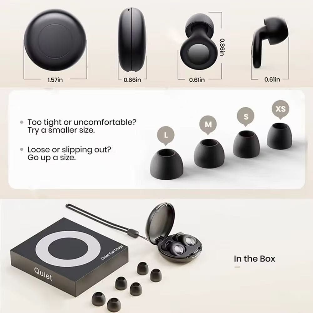 Tampões De Ouvido Com Cancelamento De Ruído  Silicone Super Macio Redução De 27 dB Reutilizáveis Para Dormir  Trab Nadar