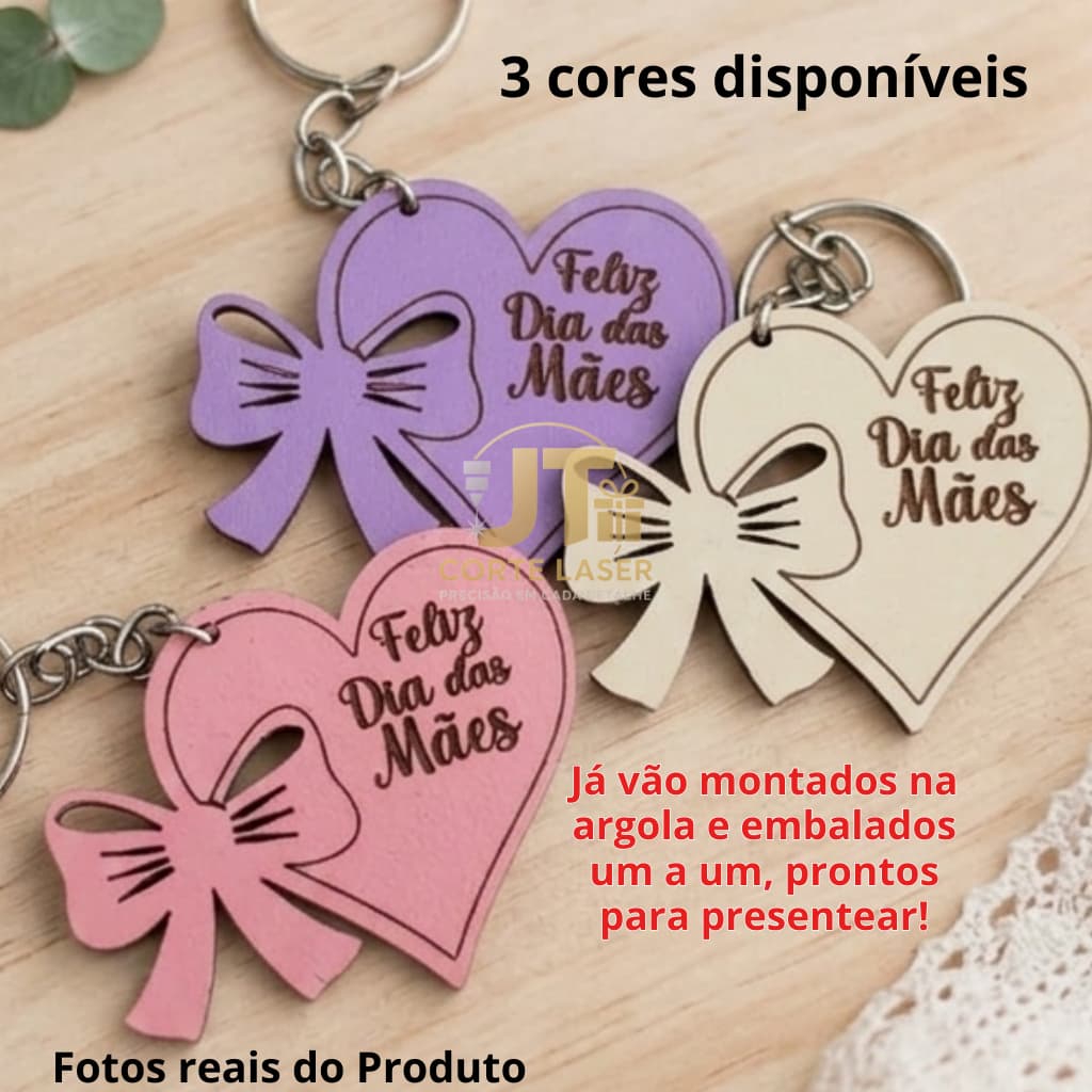 Chaveiro Dia das Mães Brindes Lembrancinha Eventos em MDF kits de 20 até 100 unidades