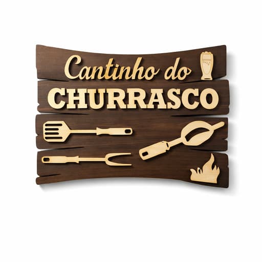 Placa Decorativa Churrasco MDF Área Gourmet Cantinho do Churrasco Presente Masculino