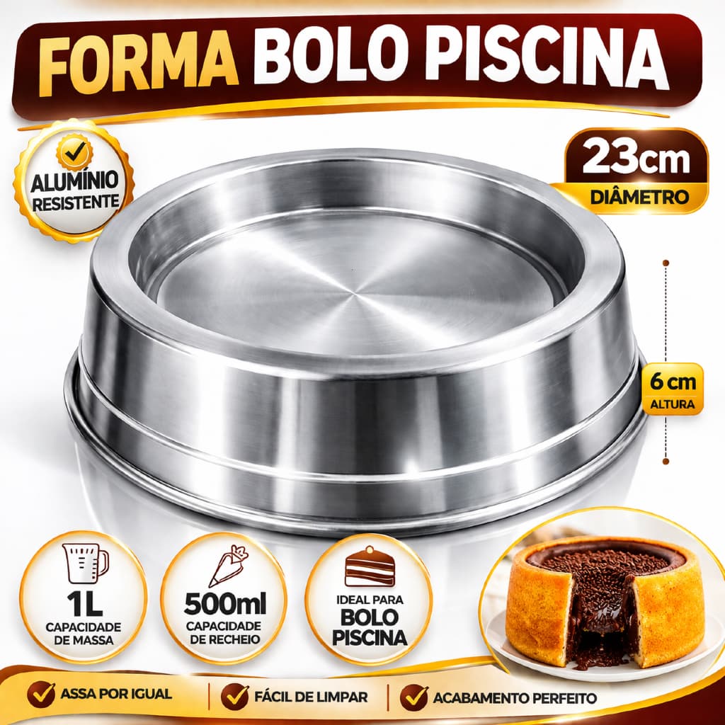 Forma Bolo Piscina Aluminio Borda Reforçada modelo Bailarina