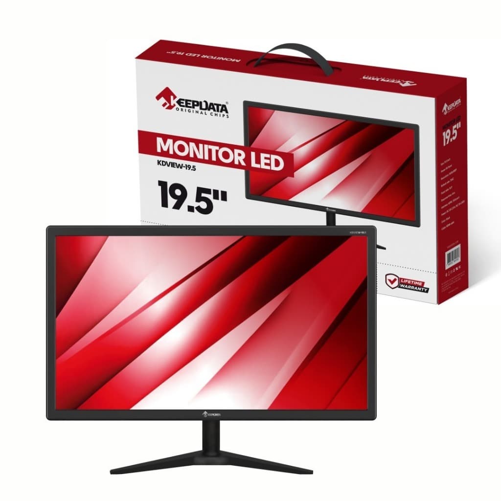Monitor 19,5” HD Keepdata 75Hz 4ms Painel VA HDMI/VGA – Ideal Escritório e Home Office