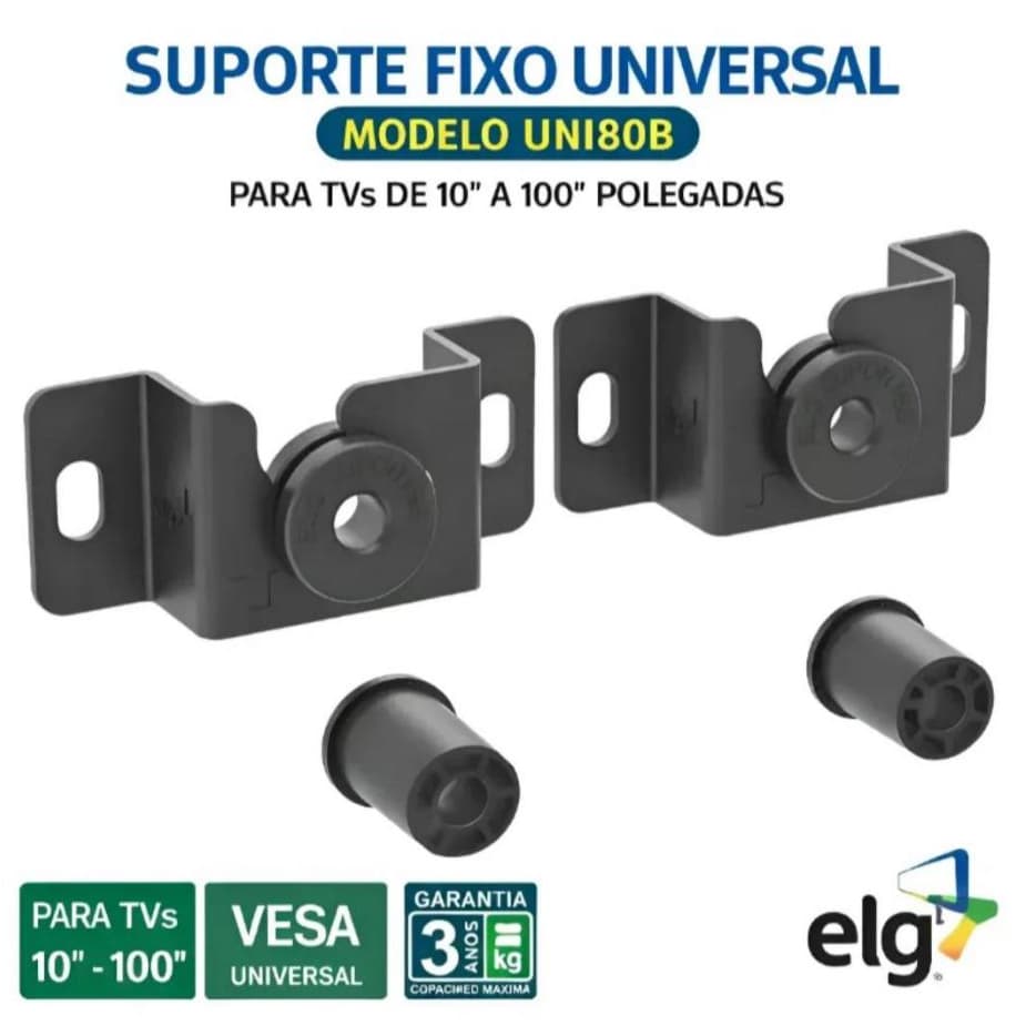 Suporte Fixo Universal P/ Tvs de 10 A 100 Polegadas Elg Uni80b
