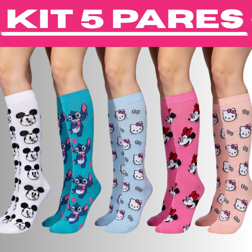 5 Pares De Meias De Desenho Animado anime Coleção Da Moda Para Homens E Mulheres Unisexo casual De Rua