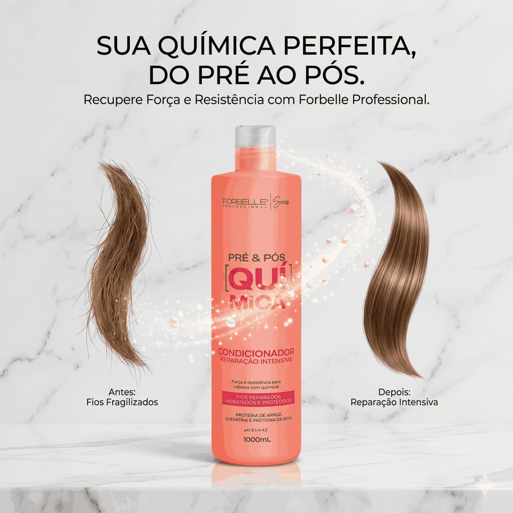 Condicionador Pré E Pós Química Reparação Intensiva Forbelle Professional 1L