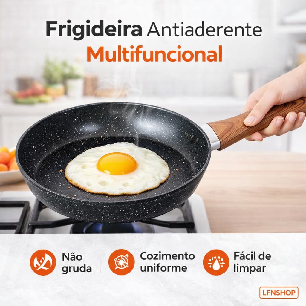 Frigideira Antiaderente Alumínio Não Gruda Indução Multiuso 18 a 28cm