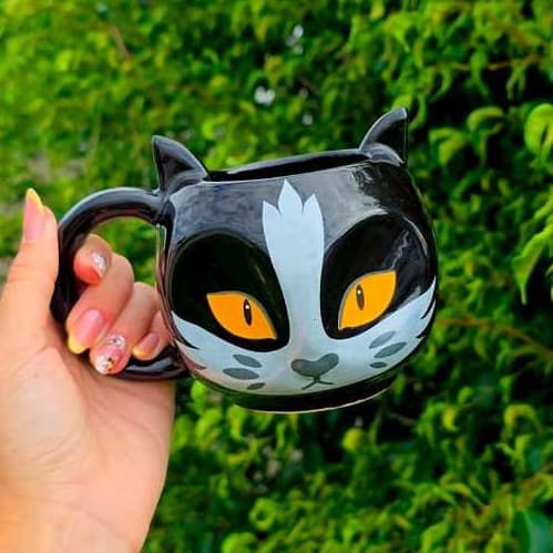 Caneca 3D Gato Frajola Gatinho Cerâmica 300ml