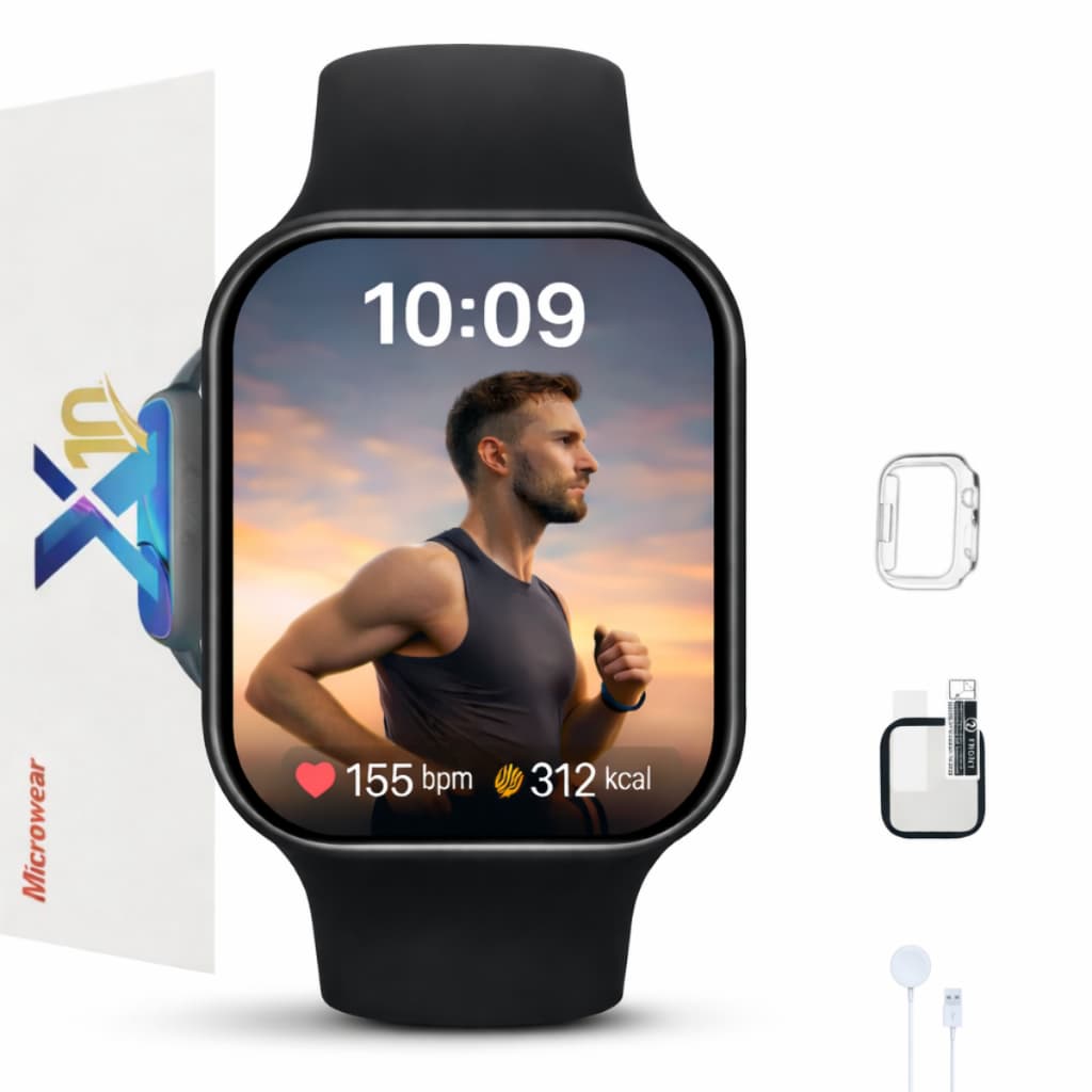 Smartwatch Microwear S10 Preto Brindes Pelicula Case Responde WhatsApp 2026 Grande 46mm Masculino