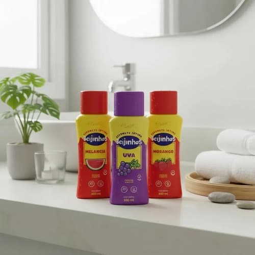 Kit 3 Sabonetes Íntimos Belkit 200ml Uva/melancia/morango