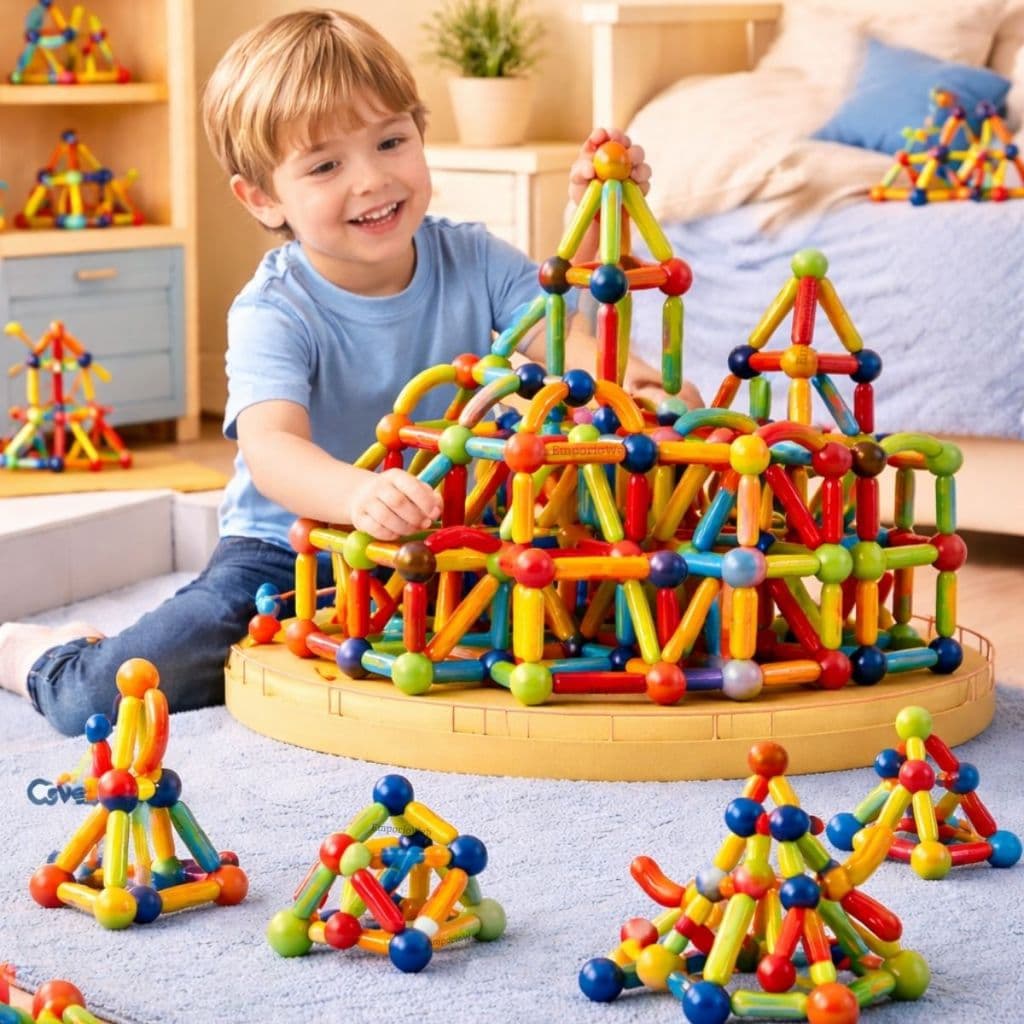 Blocos de Construção Magnéticos Brinquedo Imã Jogo Educativo 3D Bastão Bolas Montar de Criança