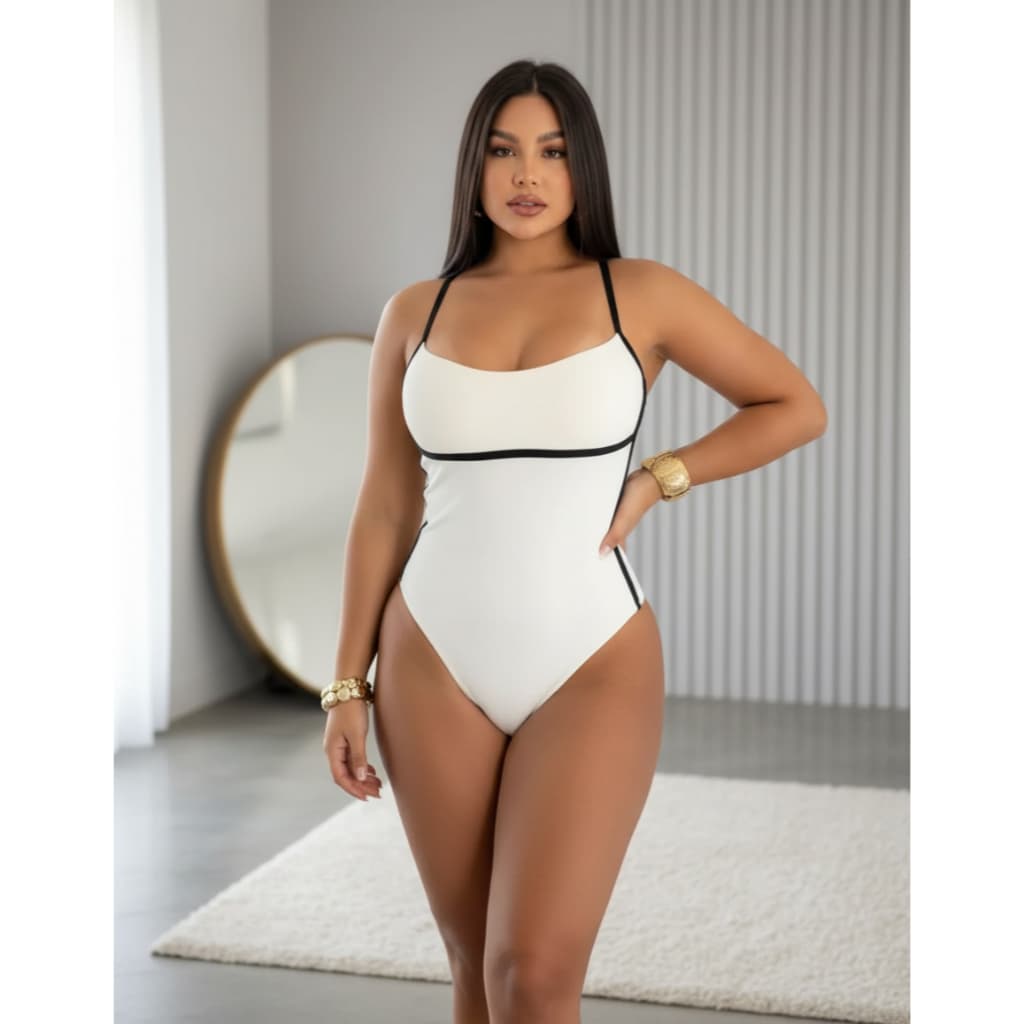 Body Colant Feminino Bicolor Moda Elegante