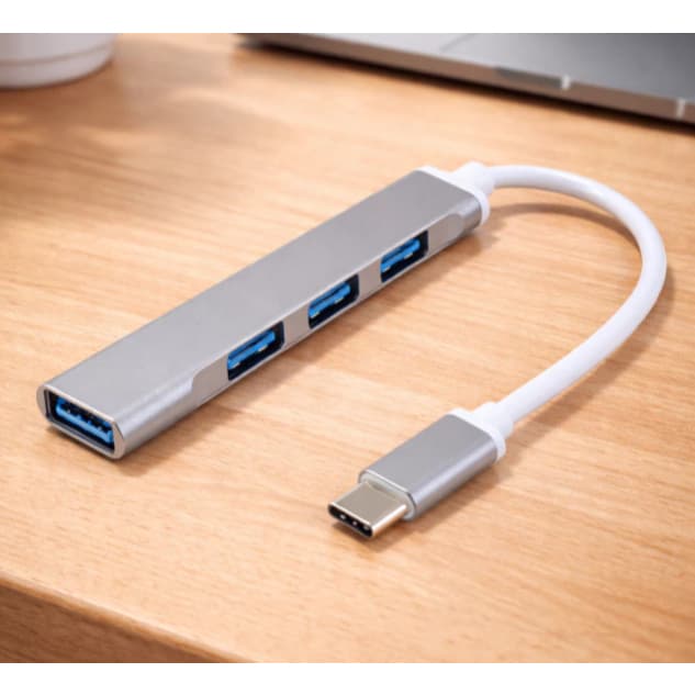 Adaptador Hub USB 4 em 1 Entrada Tipo C ou USB