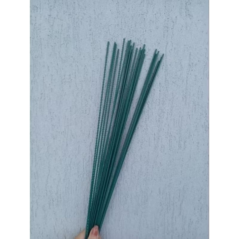 Kit 10 Arames de Ferro Fio Verde Suporte Para Flores Plantas