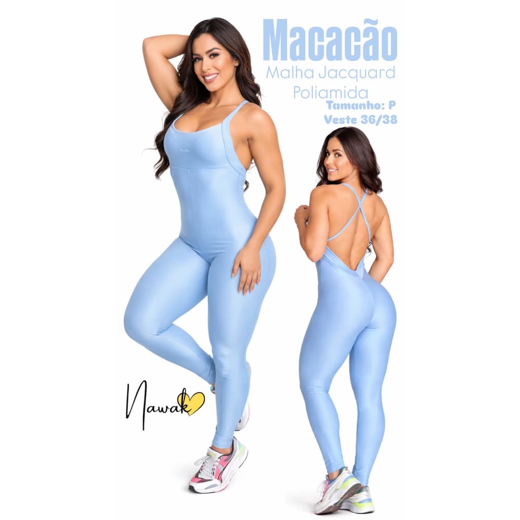 Macacão Fitness Feminino Modelador Academia Sem Transparência Alta Compressão Nawak  Macacão fitness feminino