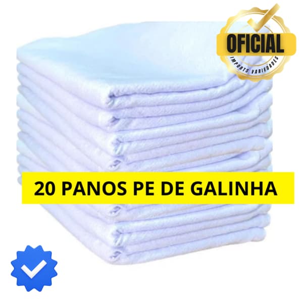 20 PANOS Prato PÉ DE GALINHA BRANCO Com Bainha Liso 20 un BRANCO Lisa 41 X 66 Envio Imediato