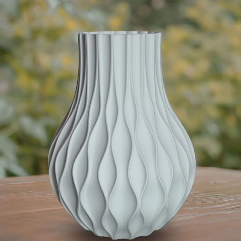 Vaso Decorativo Moderno 3D Ondulado | Decoração Minimalista Sala Quarto Escritório