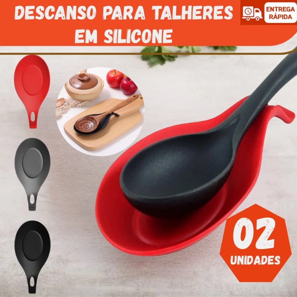 Descanso de Talheres Silicone Cozinha Organizador Bancada