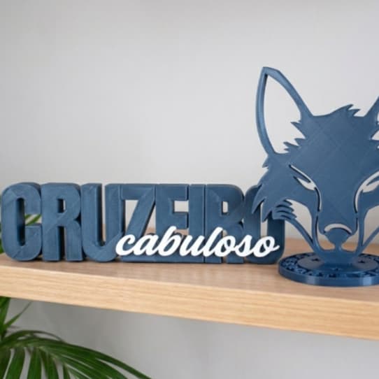 Kit Letreiro Cruzeiro Cabuloso e Raposa Decorativo Time Futebol Torcedor Zero Presente Enfeite