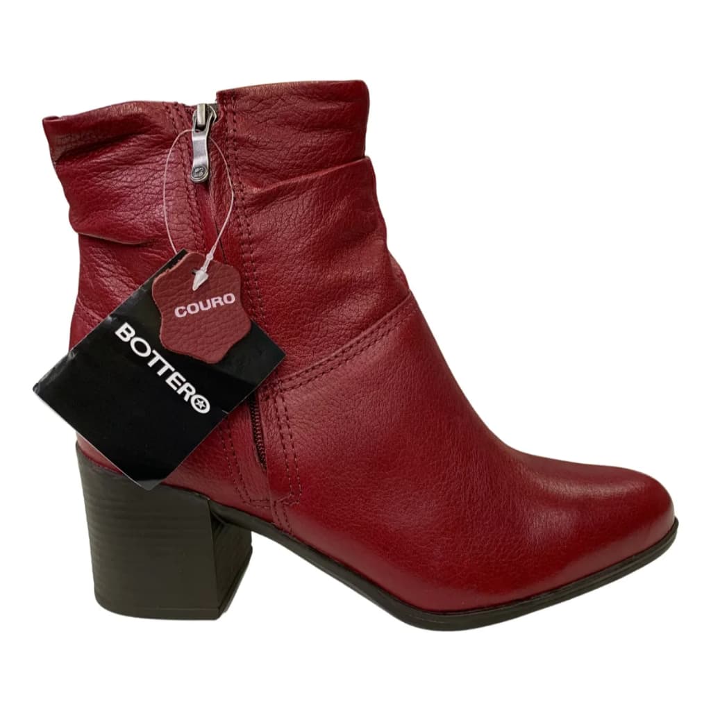 Bota Bottero Cano Curto 346907 Salto Bloco Couro legitimo original rodeio inverno country macia