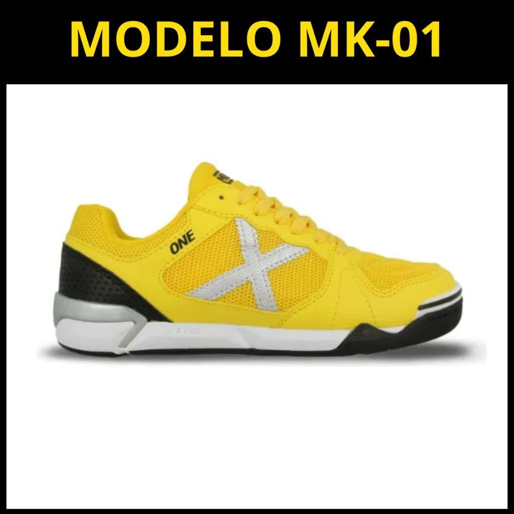 Chuteira Futsal Munich Original One Juvenil Indoor Amarelo Mk-01