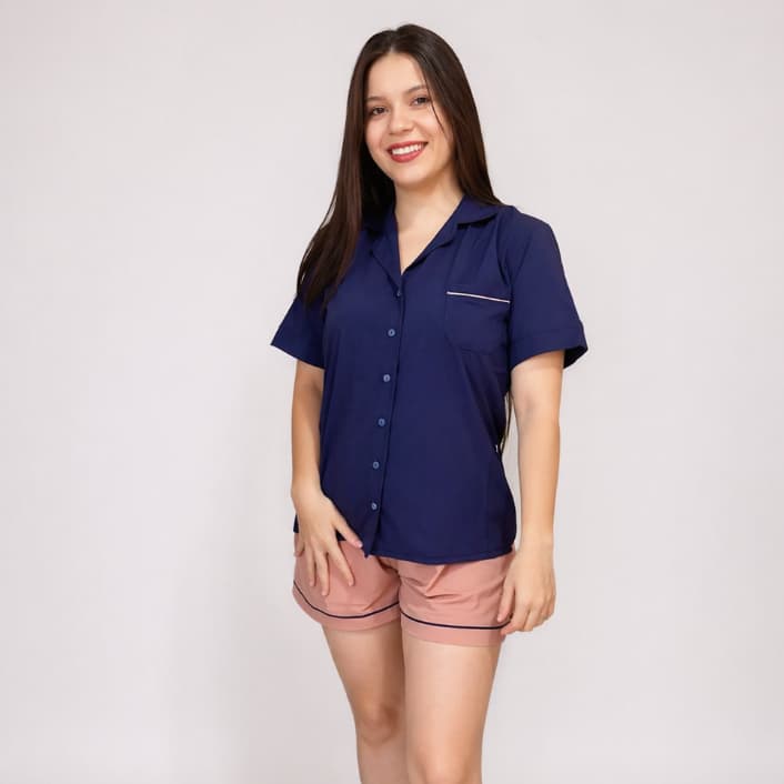 Pijama Americano Feminino/ short Doll Feminino Curto / Pijama pós Cirúrgico / pijama de amamentação