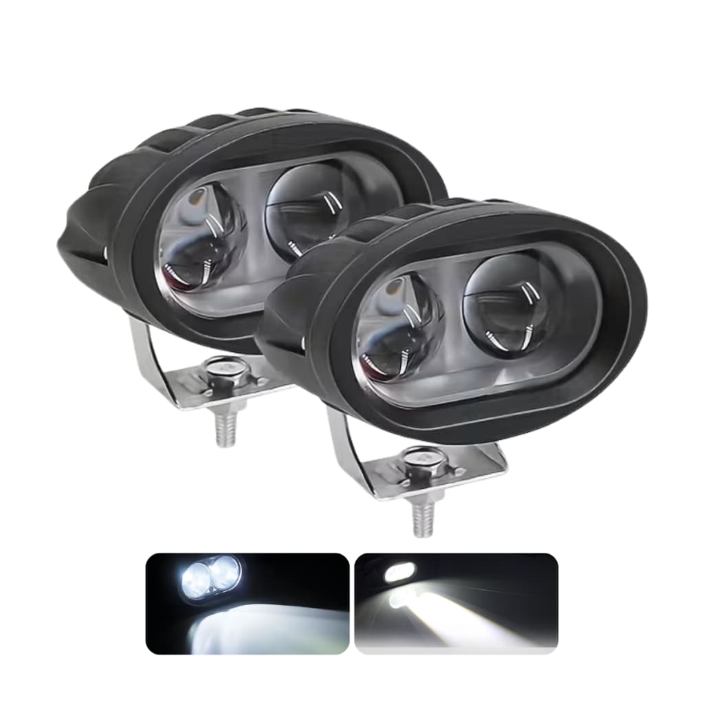 Par Farol De Milha Led Auxiliar Projetor Oval 20W Spot 6500K 9V-36V Universal Off-road Neblina