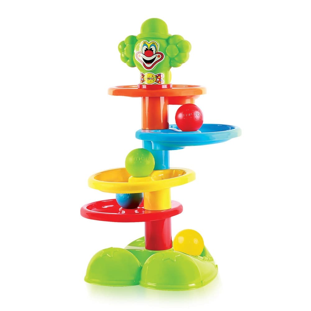 Brinquedo Didático Maral Palhaço Pom Pom Colorido com 4 Bolinhas