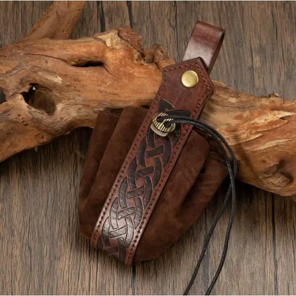 Bolsa de dado veludo couro medieval para guardar rpg dungeons and dragons viking