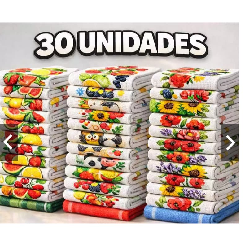 Kit 30 Panos De Prato GRANDES 100% 35 X 62 CM Algodão Estampados