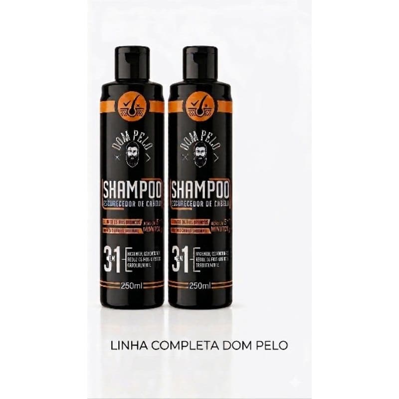 Shampoo Escurecedor Dom Pelo 250ml Para Cabelos Brancos Grisalhos Escurece Barba E Cabelo Hidratação Cor Intensa