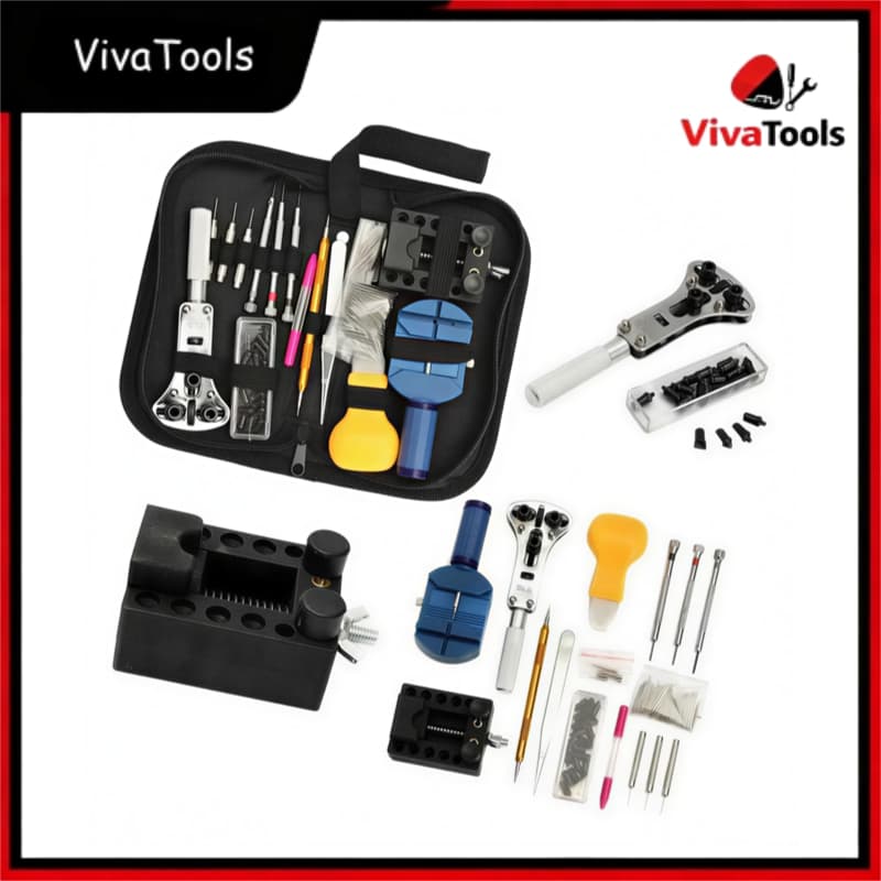 Conserto de Relógios Completo – Kit Profissional 147/185 Pcs em Aço Inox