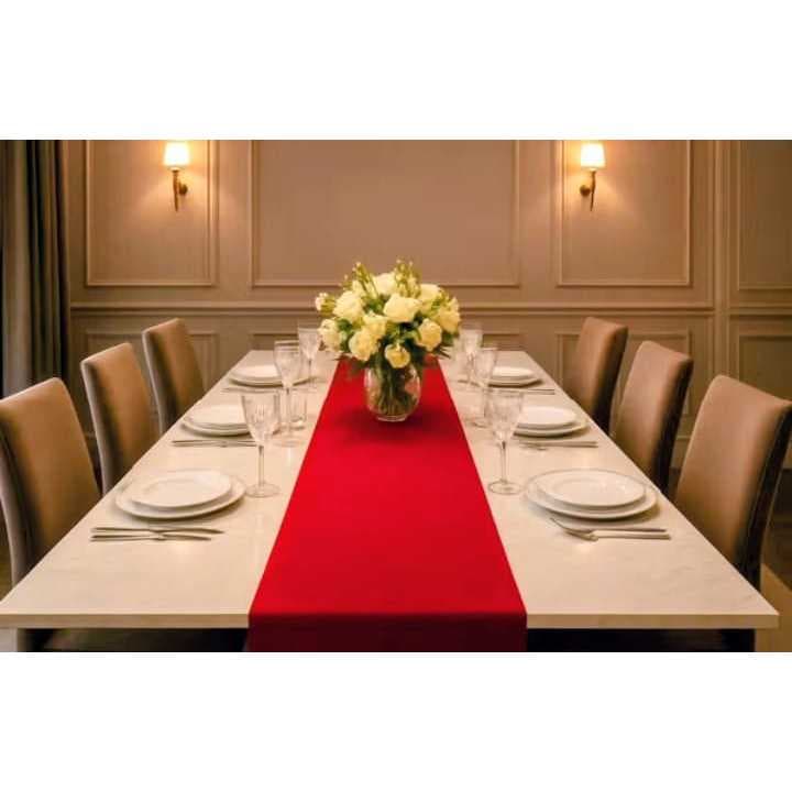 trilho de mesa em tecido oxford vermelho
