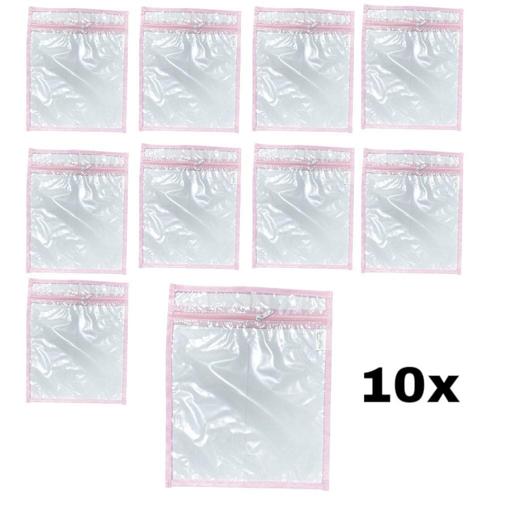 Kit com 10 SACOS organizadores ROSA maternidade viagem multiuso