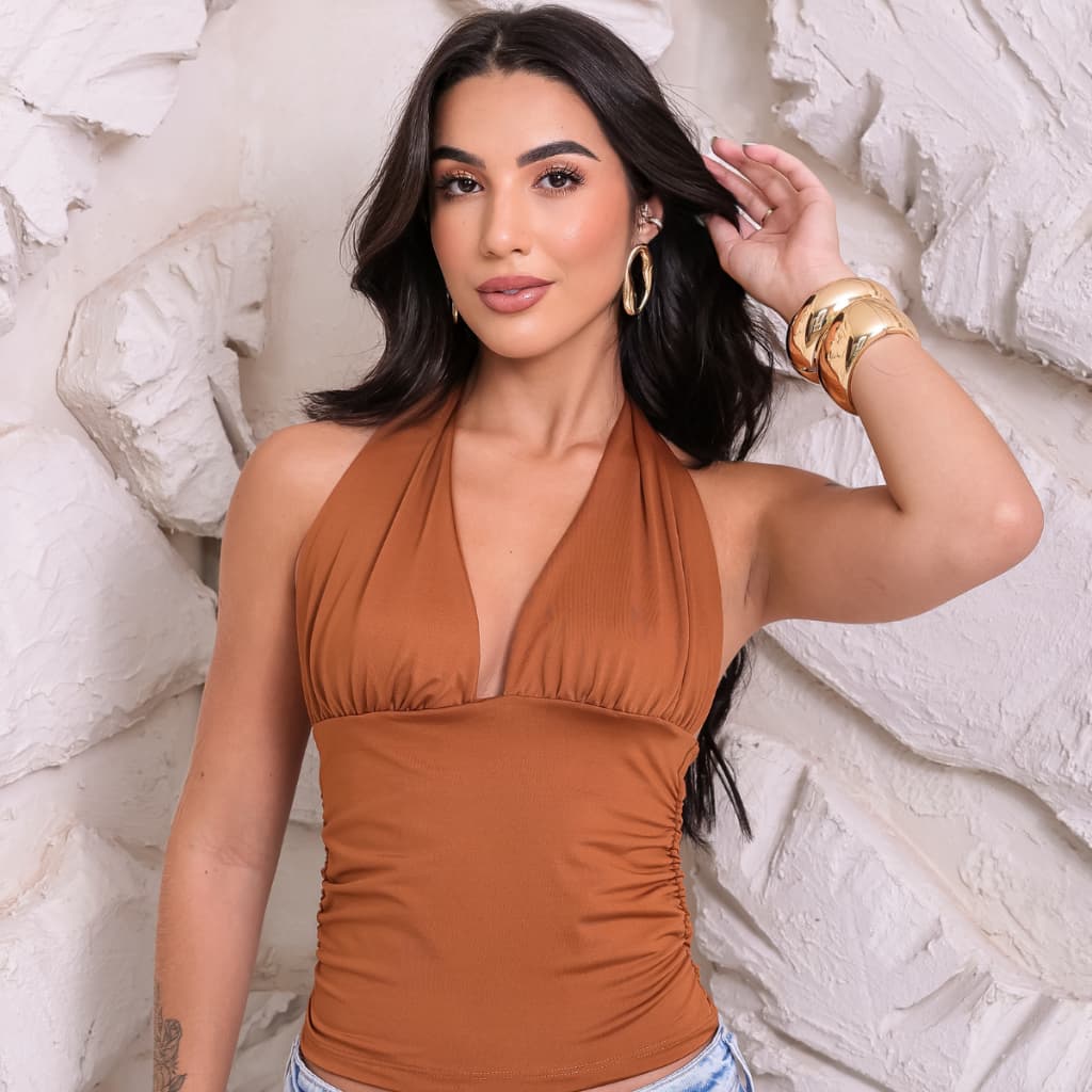 Blusa Amarração Frente Única Multiformas Moda Blogueira